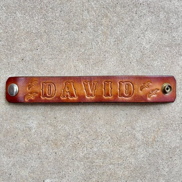 Vintage Other - Tooled Leather David Cuffed Bracelet